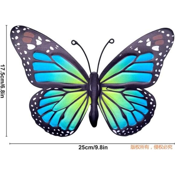Metal Butterfly Wall Art Outdoor Decor - 4 Pack 9.8in Butterflies Wall Sculpture - Picture 5 of 7